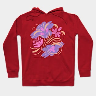 Abstract folk floral art. Flowers print, poster. Hoodie